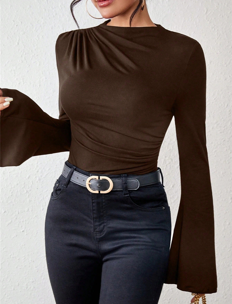 Ruched Bell Sleeve Top