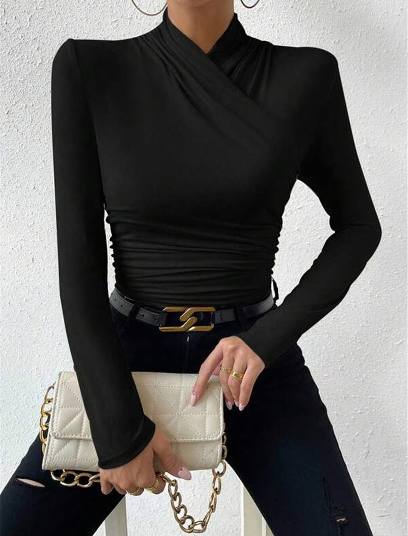 Cross-Wrap Long Sleeve Top