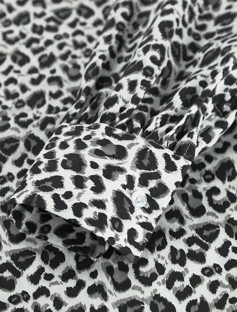 Cropped Leopard Print Blouse