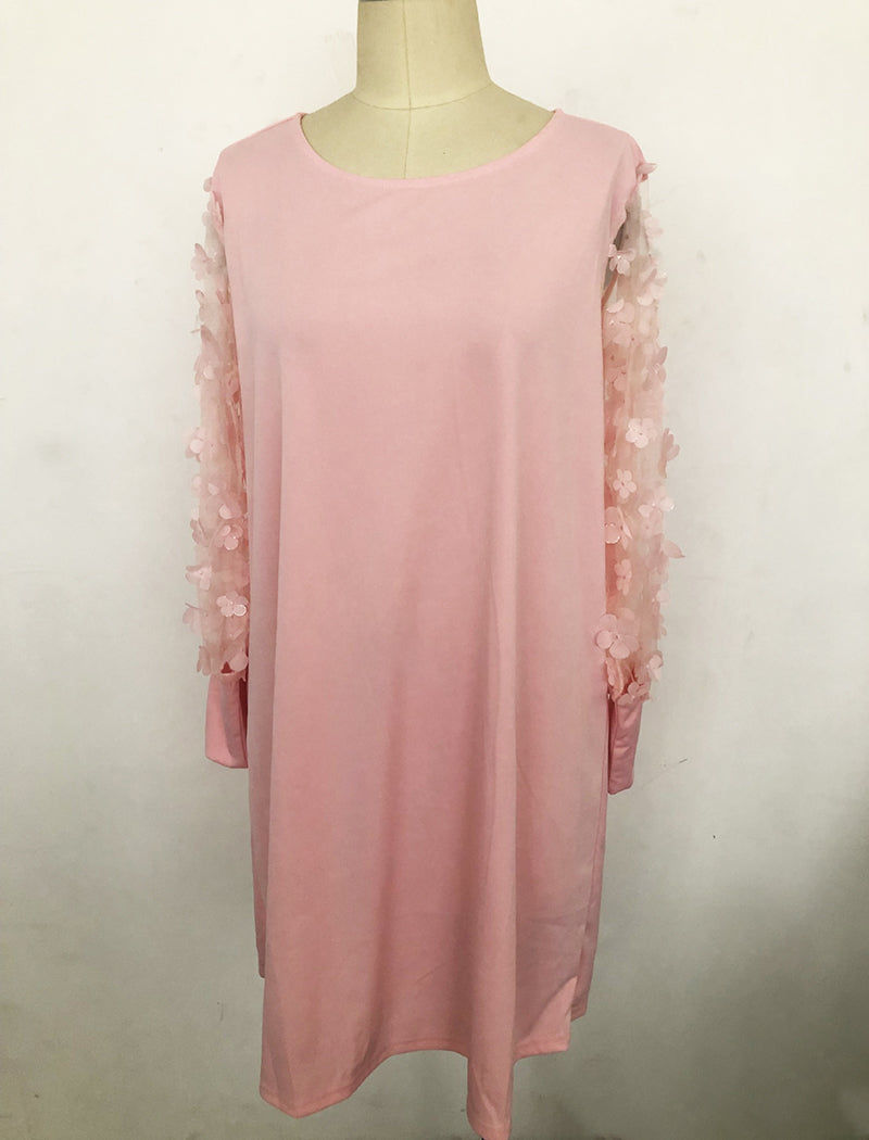 Floral Sleeve A-Line Mini Dress