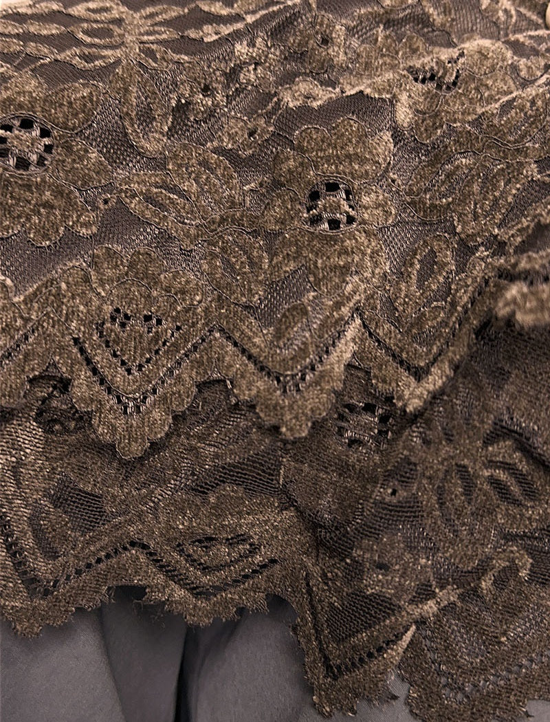 Lace Midi Skirt with Elastic Waistband