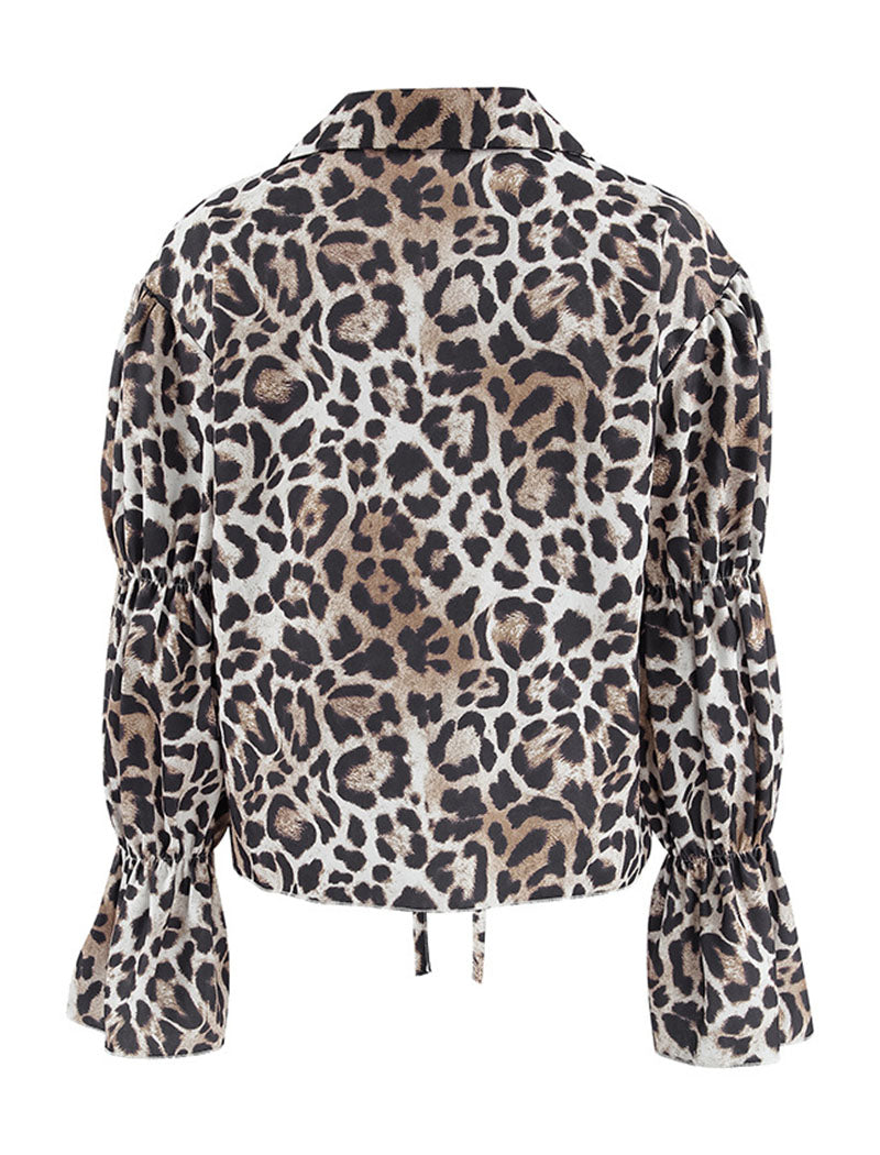 Puff Sleeve Leopard Print Top