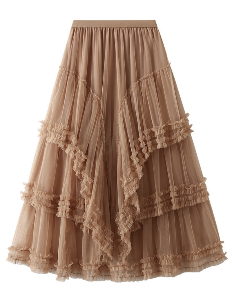 Layered Ruffle Maxi Skirt