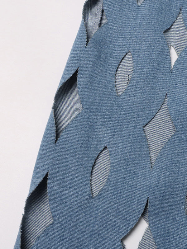 Cutout Fringe Longline Coat