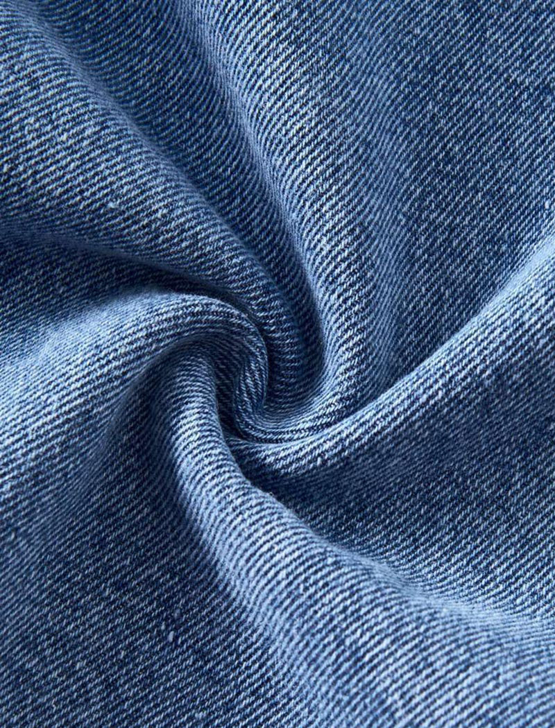 Drawstring Hooded Denim Jacket