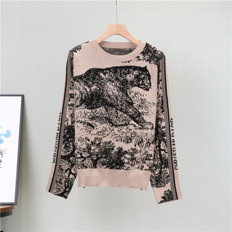 Printed Sweater and Pants Set