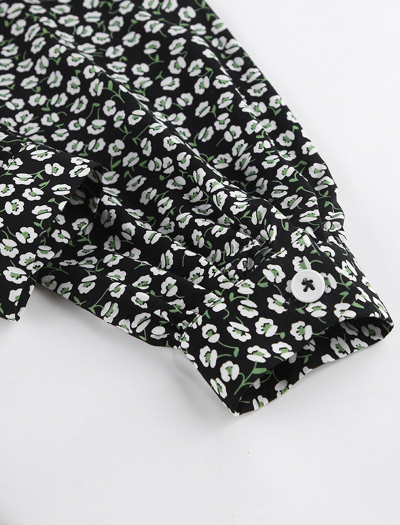 Puff Sleeve Floral Mini Dress