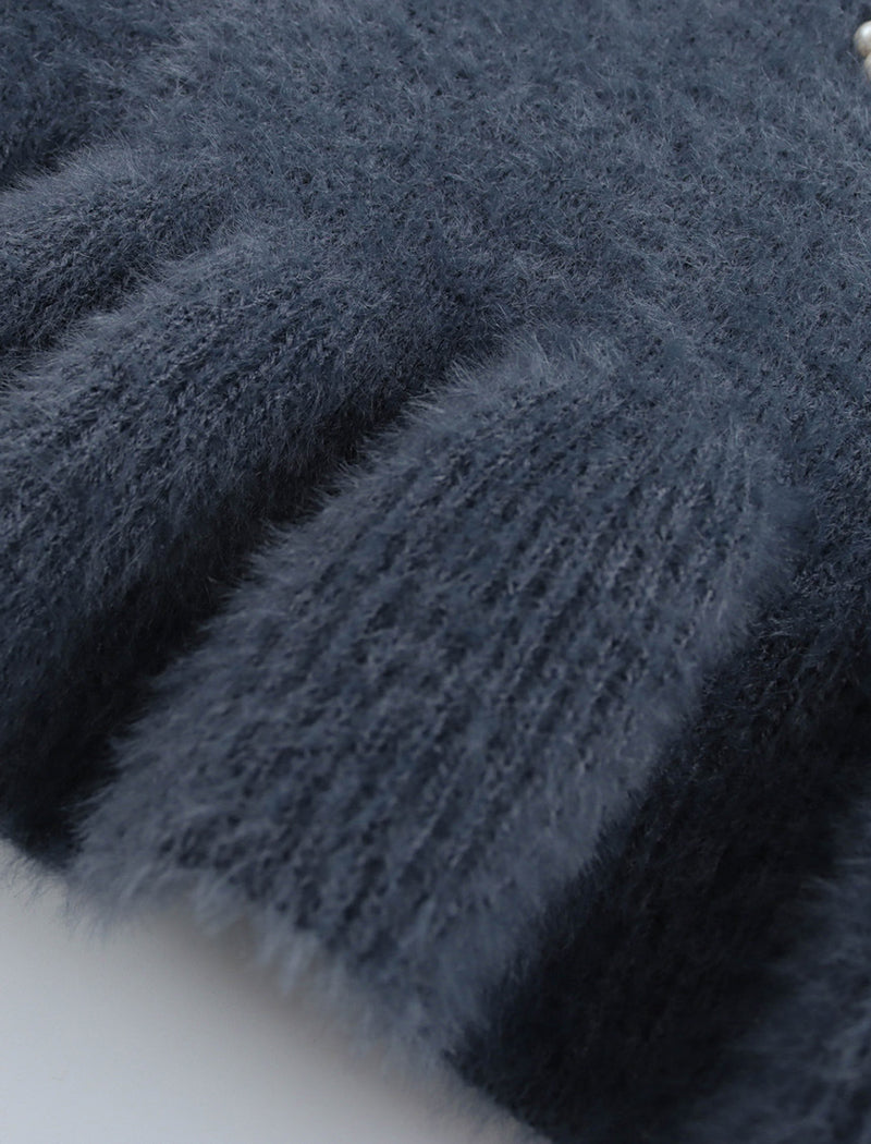 Faux Fur Halter Neck Sleeveless Mini Dress