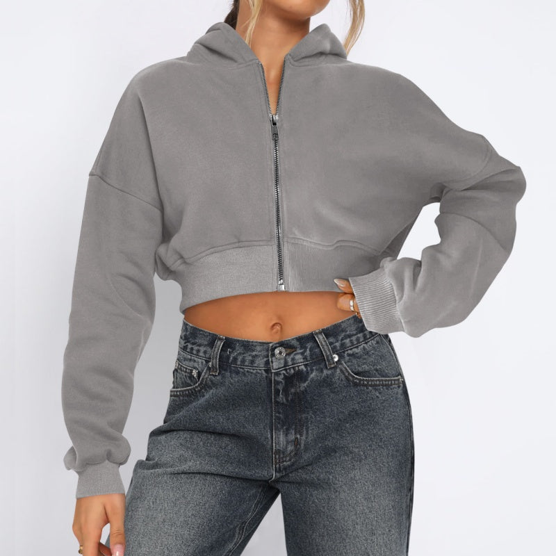 Long-Sleeve Crop Hoodie