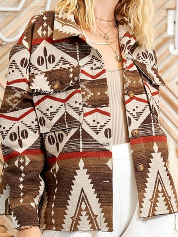 Graphic Button-Up Jacket