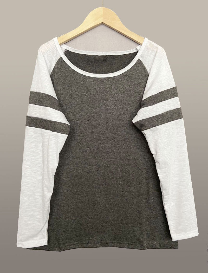 Striped Long Sleeve Baseball Tee
