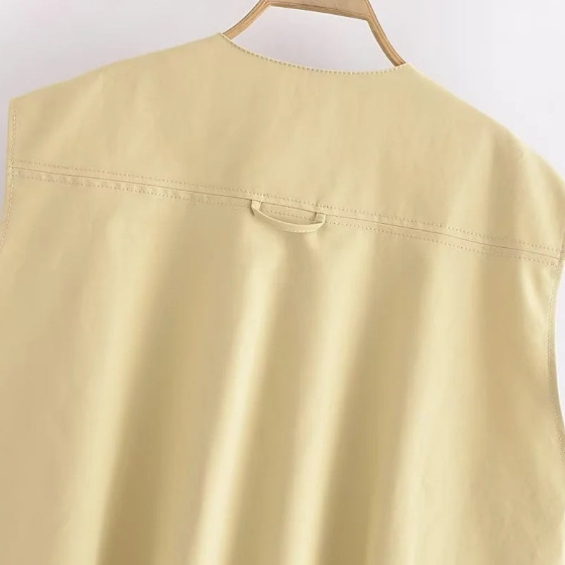 Crewneck Sleeveless Pleated Hem Tank Top