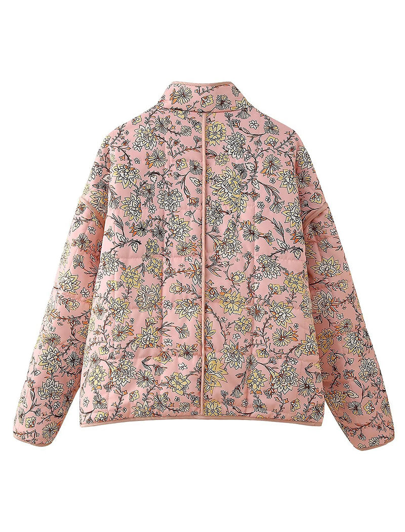 Paisley Quilted Jacket with Front Pockets
