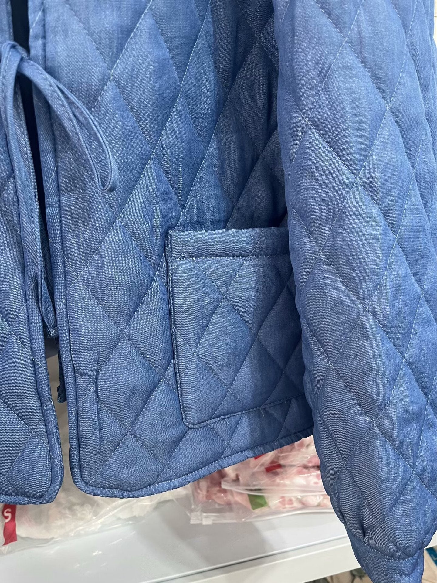 Ruffle Collar Quilted Jacket