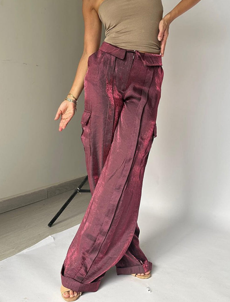 Relaxed Fit Zip Casual Pants