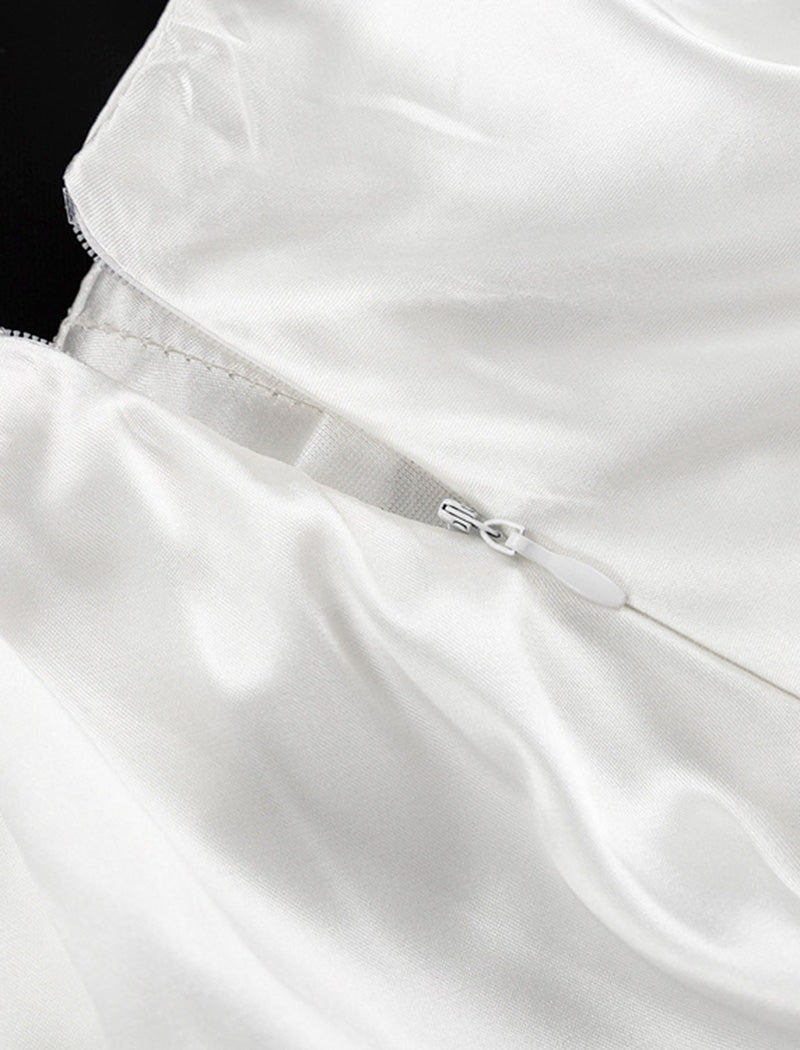 Satin Bubble Skirt with Elastic Waist