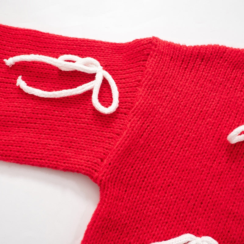 Bow Embellished Oversized Knit Sweater