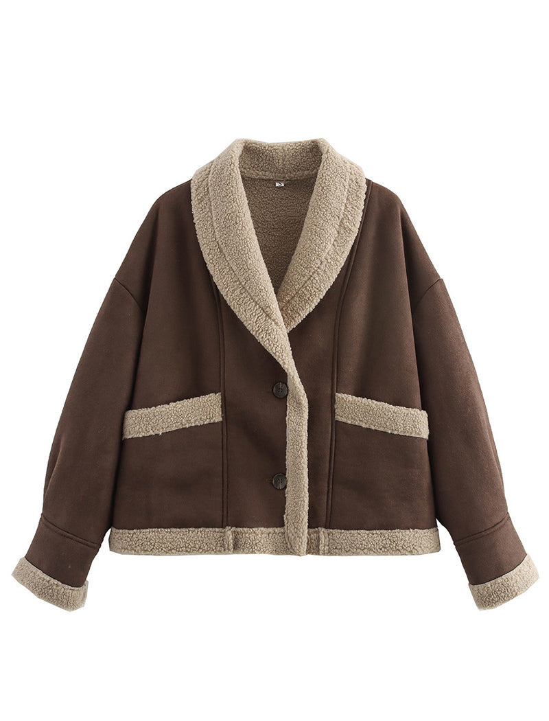 Oversized Faux Shearling Lined Coat