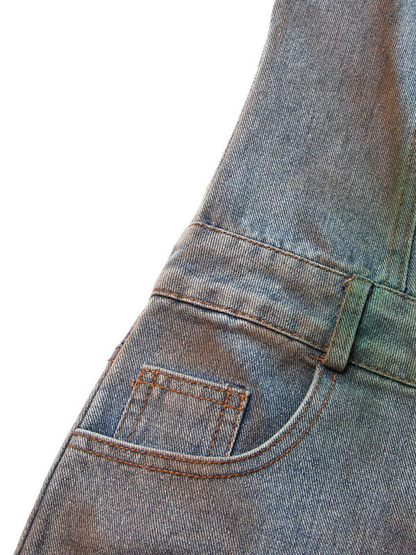 Strapless Distressed Utility Jumpsuit