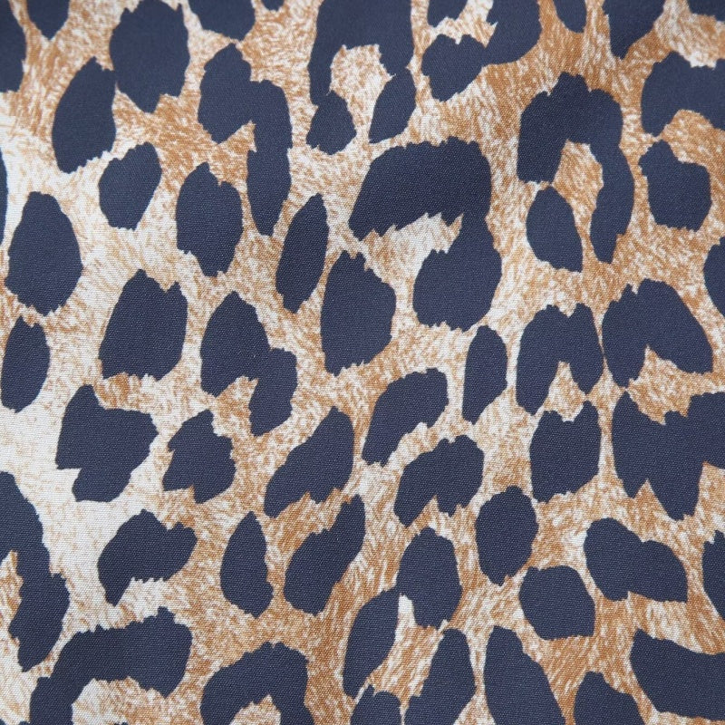 Leopard Print Zip-Up Puffer Jacket