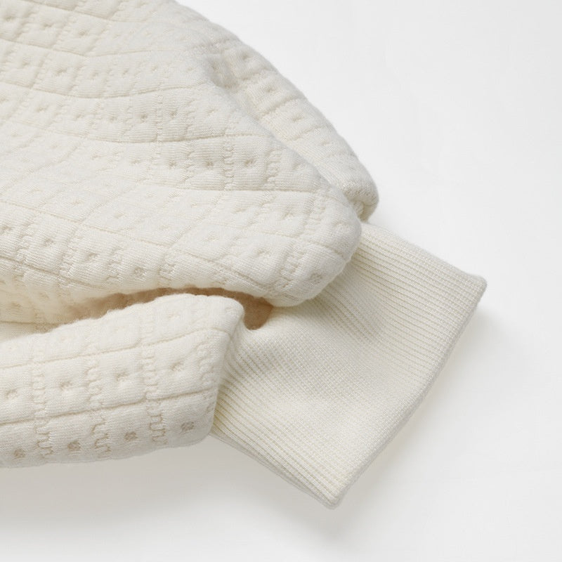 Textured Button-Up Sweater with Relaxed Fit