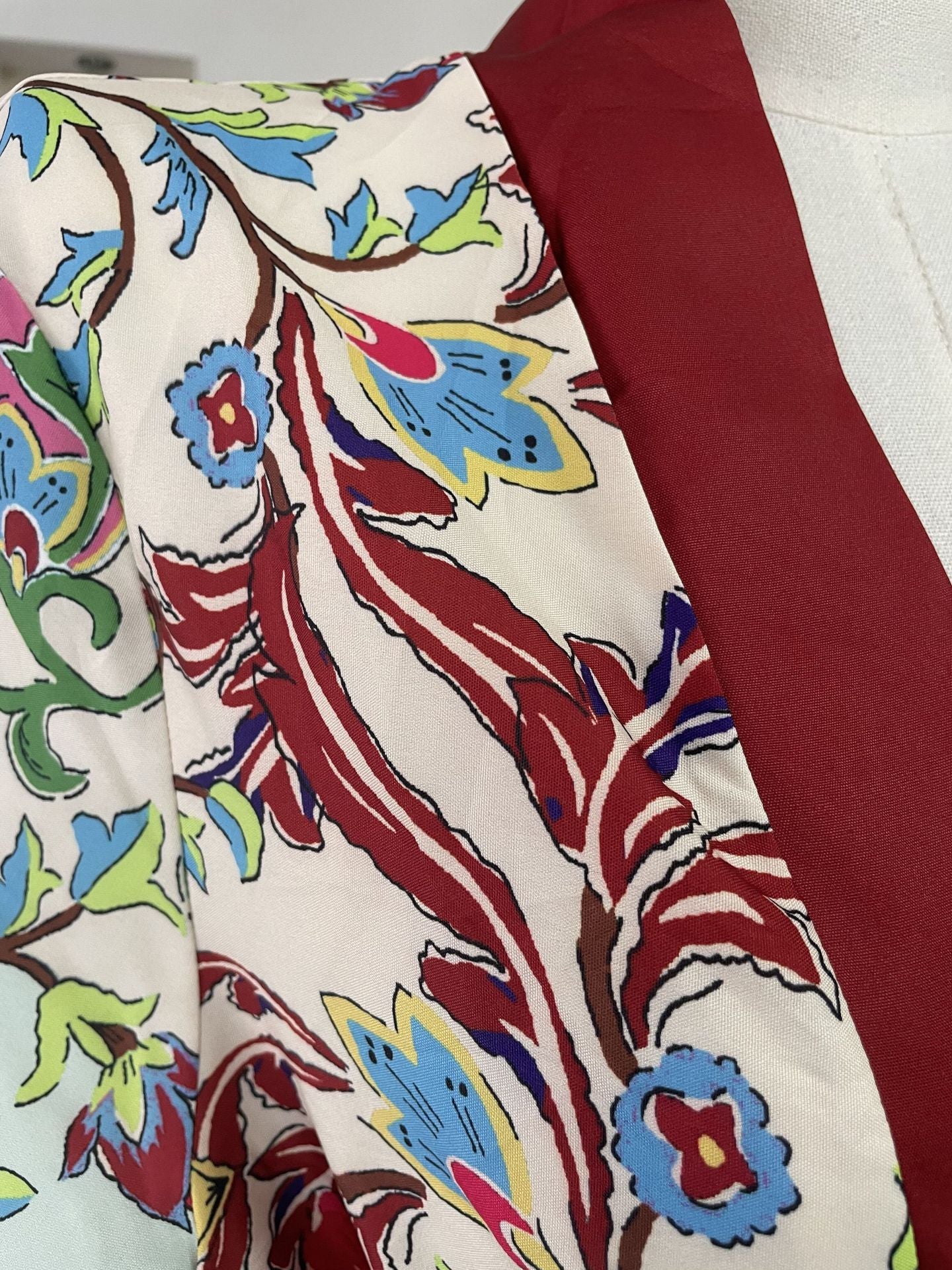 Floral Print Open Front Kimono and Wide-Leg Pants Set