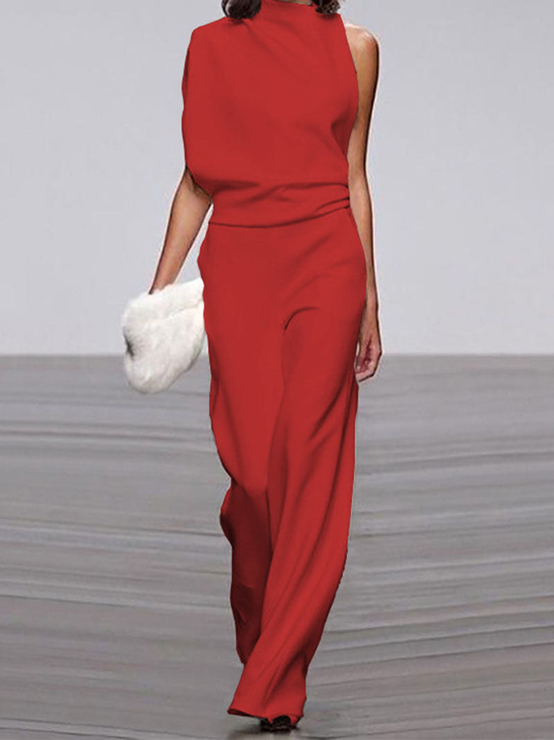 One-Shoulder Cutout Jumpsuit