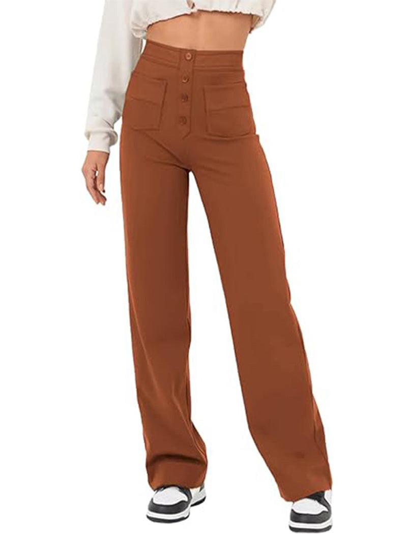 High-Rise Buttoned Pants