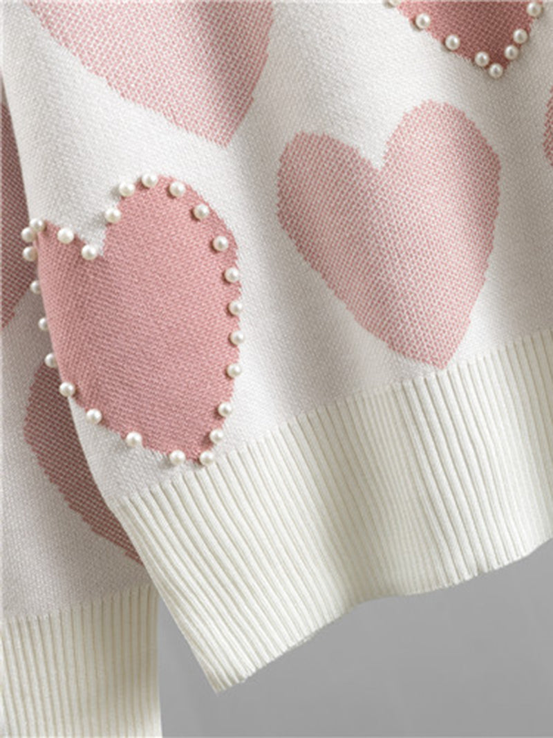 Heart Print Sweater and Jogger Set