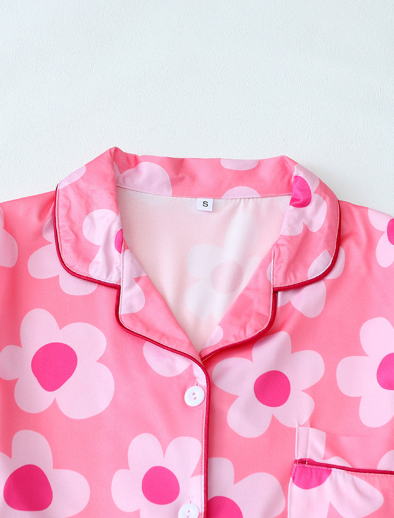 Floral Print Long Sleeve Top and Shorts Set