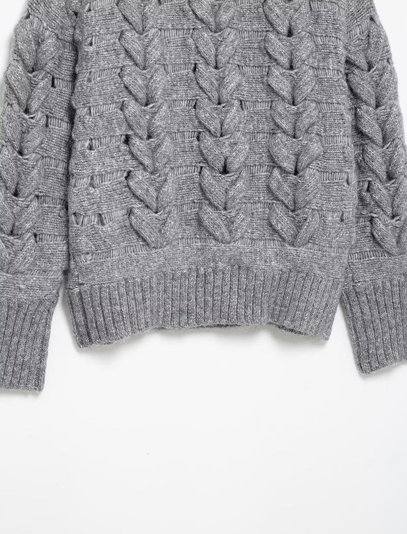 Knit Crewneck Long Sleeve Sweater