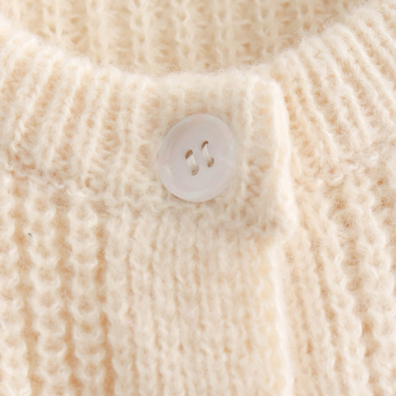 V-Neck Cherry Decor Knit Cardigan