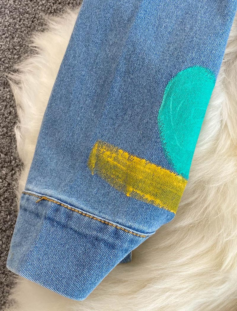 Painted Denim Jacket and Skirt Set