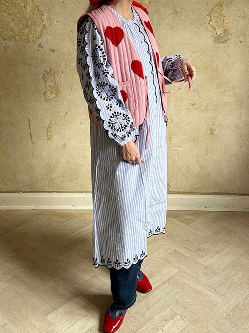 Heart Graphic Quilted Vest