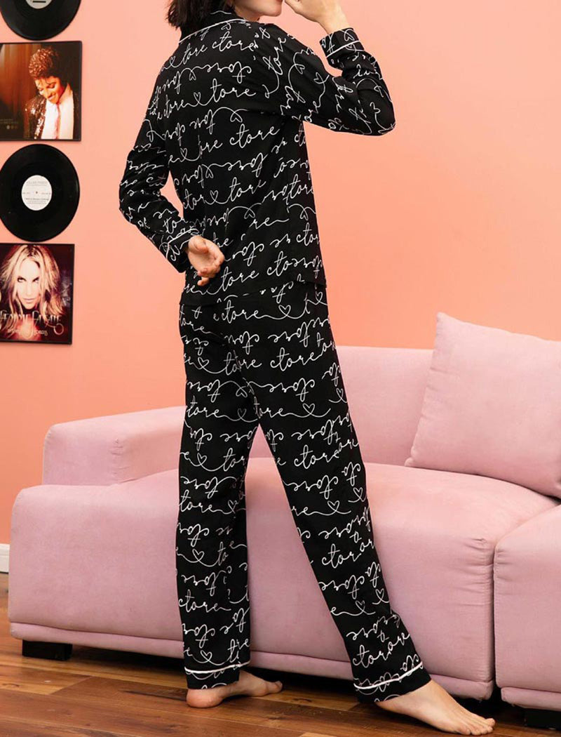 Script Print Pajama Set