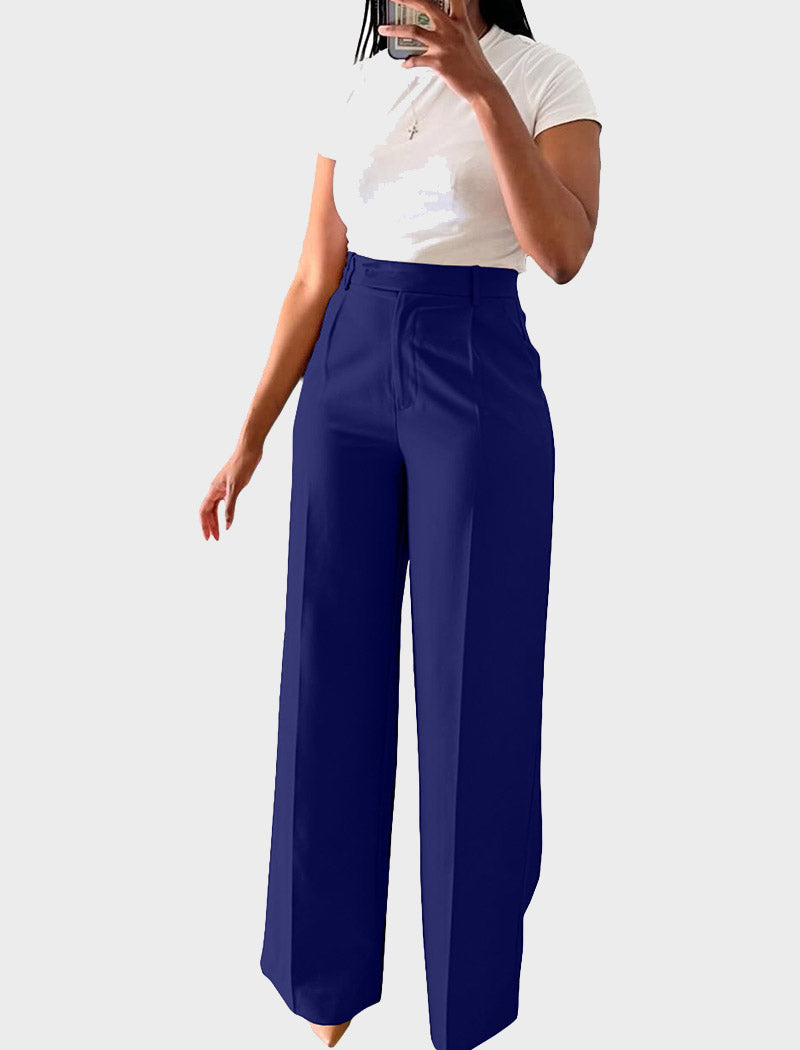 High-Waist Straight-Leg Pants