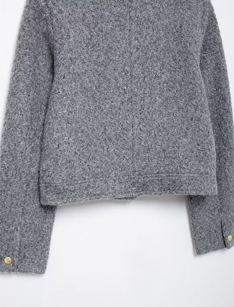 Pearl Tweed Round Neck Cropped Jacket