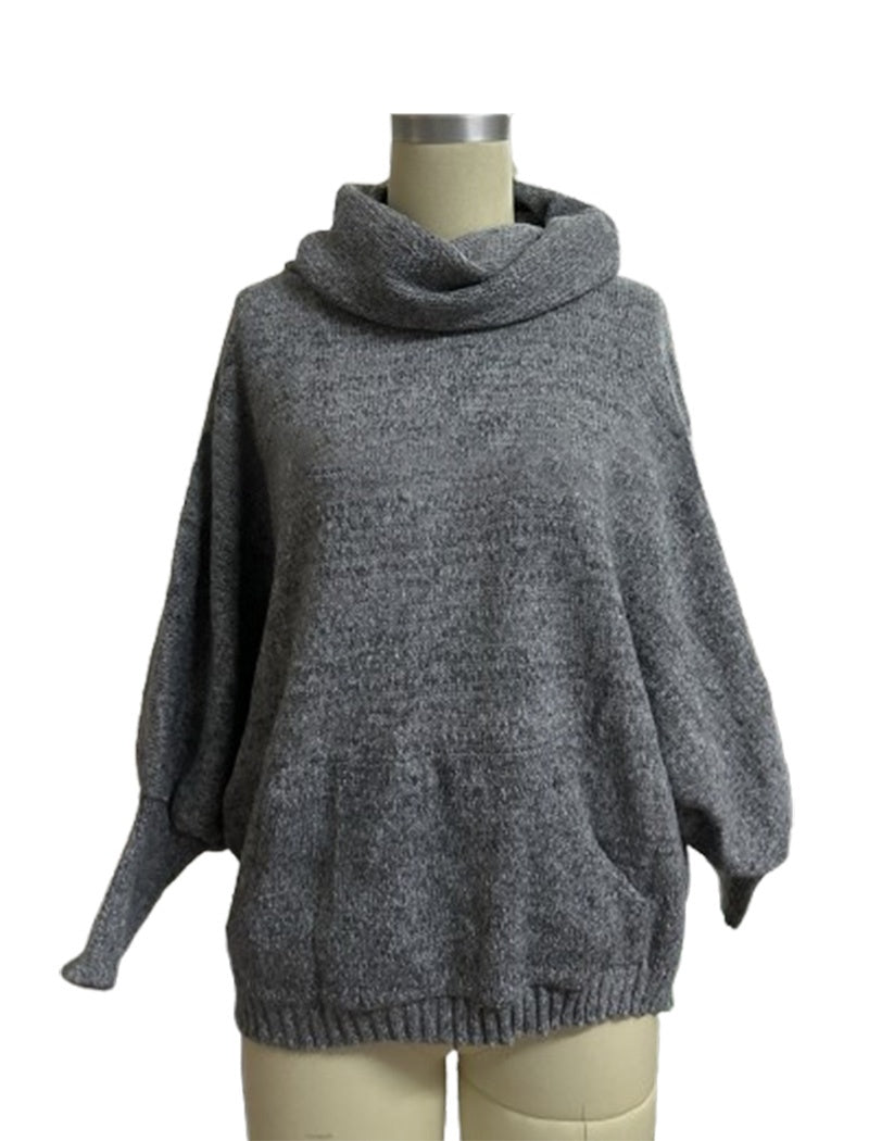 Oversized Cowl Neck Knit Sweater