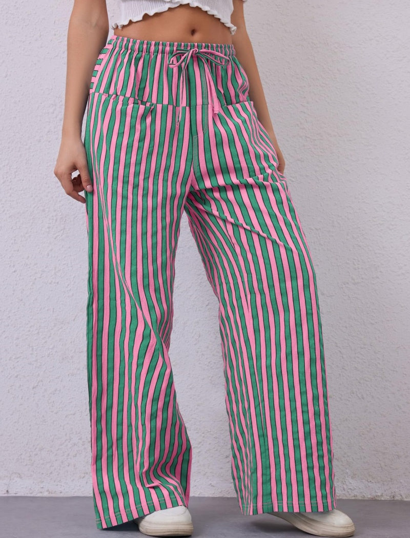 High-Waisted Striped Lounge Pants
