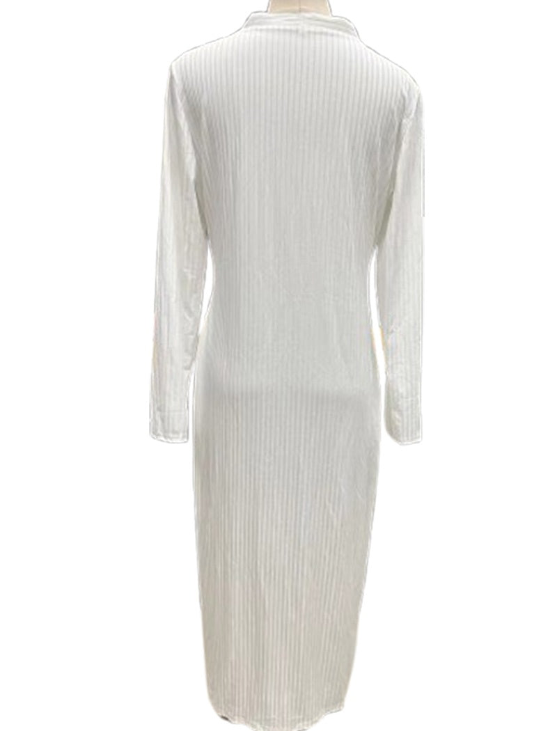 Ribbed Button-Up Longline Cardigan