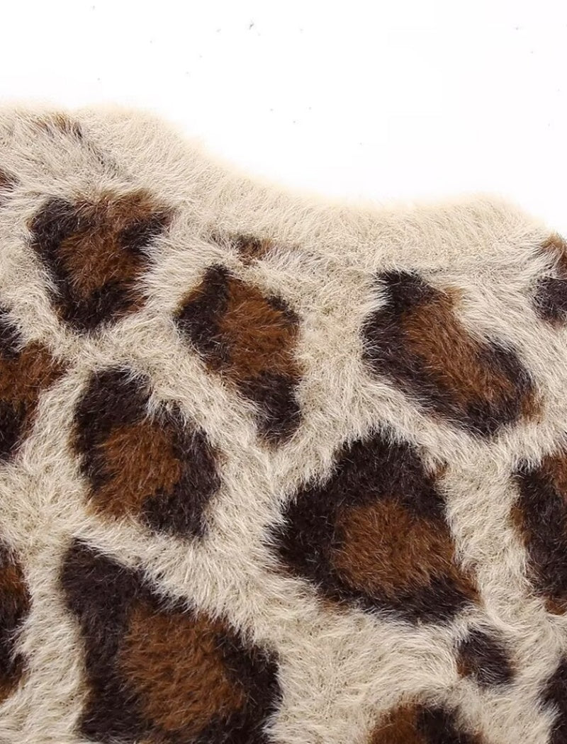 Leopard Print Button-Up Cardigan