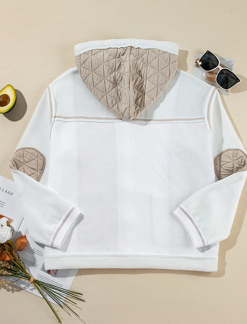Quilted Colorblock Hooded Jacket