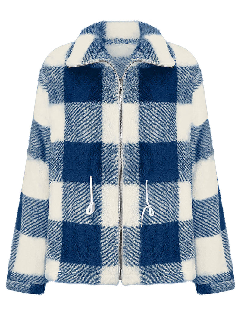 Plaid Pattern Zipper Jacket