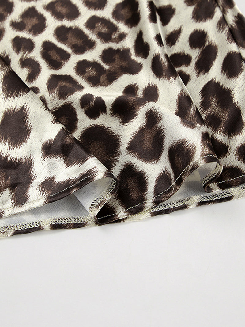 Leopard Cutout Maxi Skirt