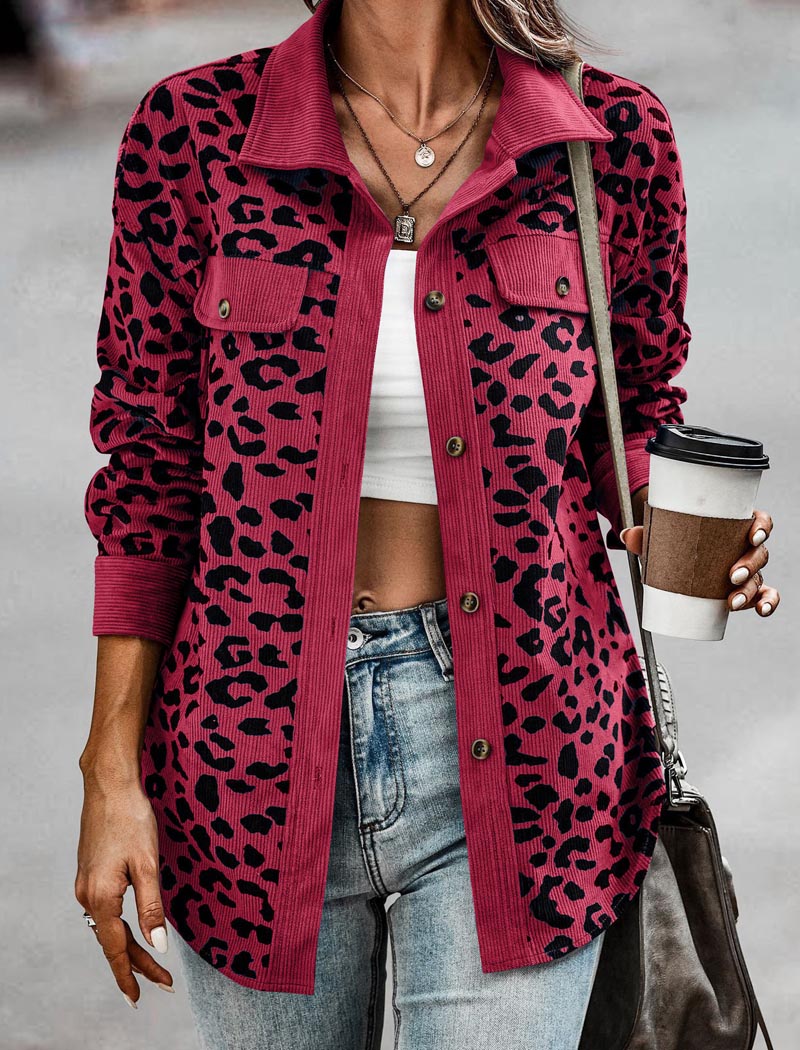 Button-Up Leopard Print Jacket