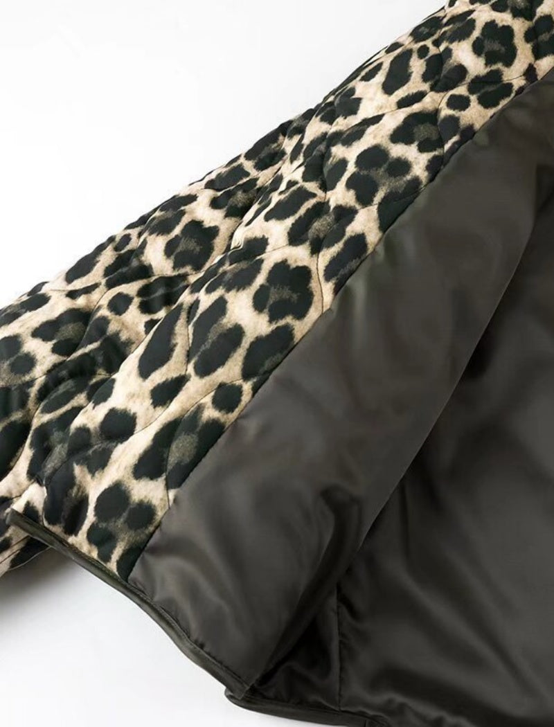 Leopard Print Open Jacket
