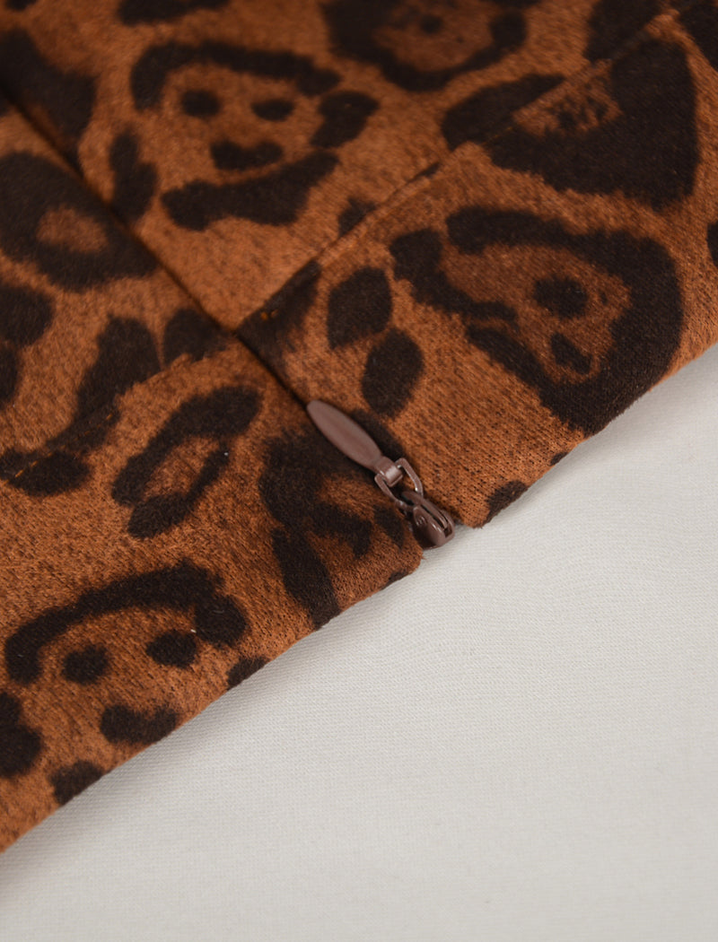 High-Waisted Animal Print Pencil Skirt