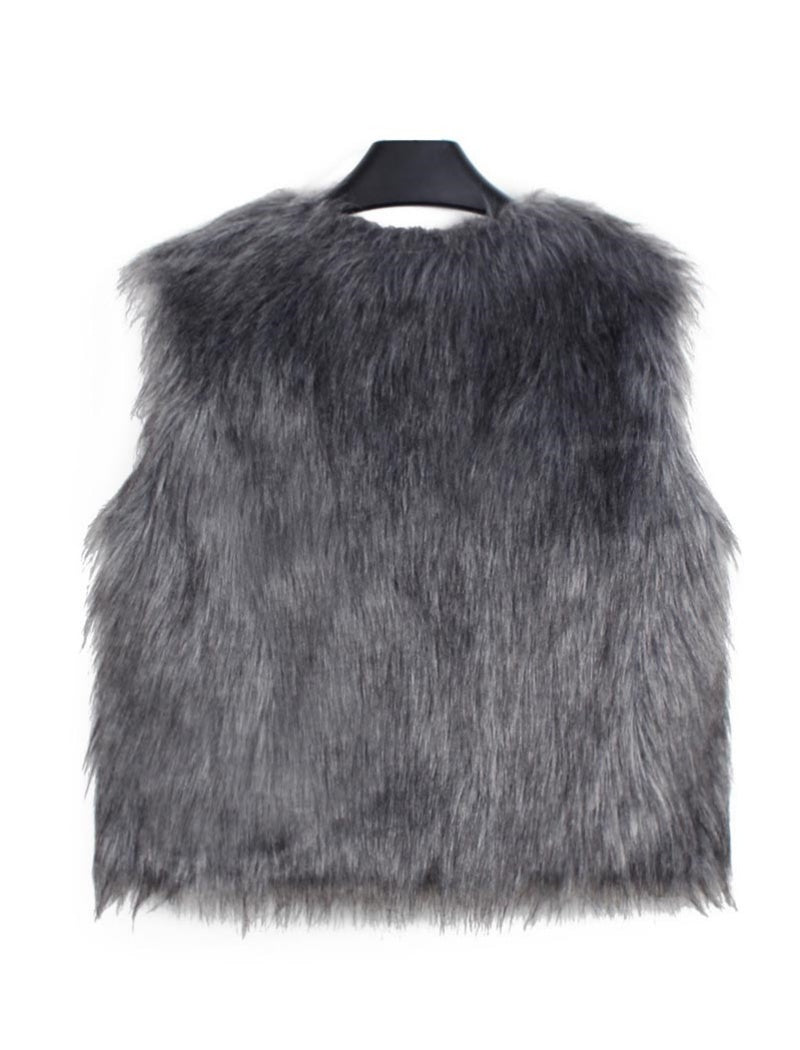 V-Neck Faux Fur Vest