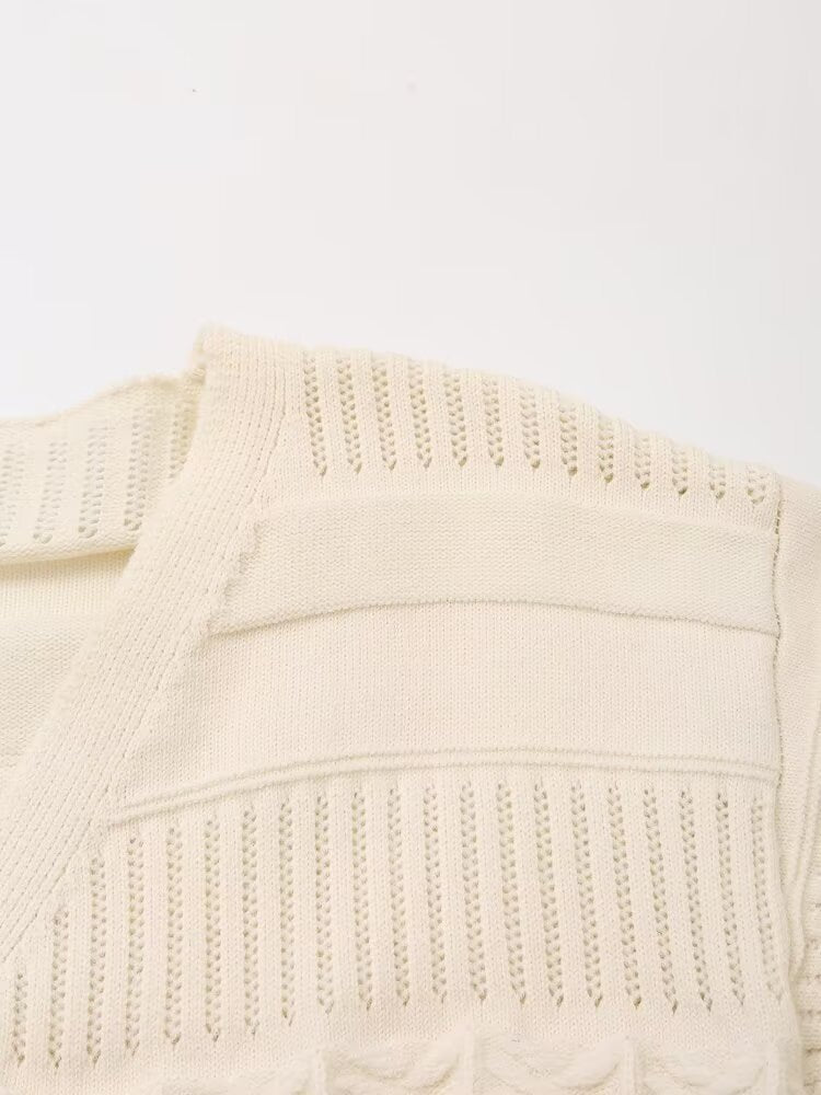 Floral Cropped Knit Cardigan