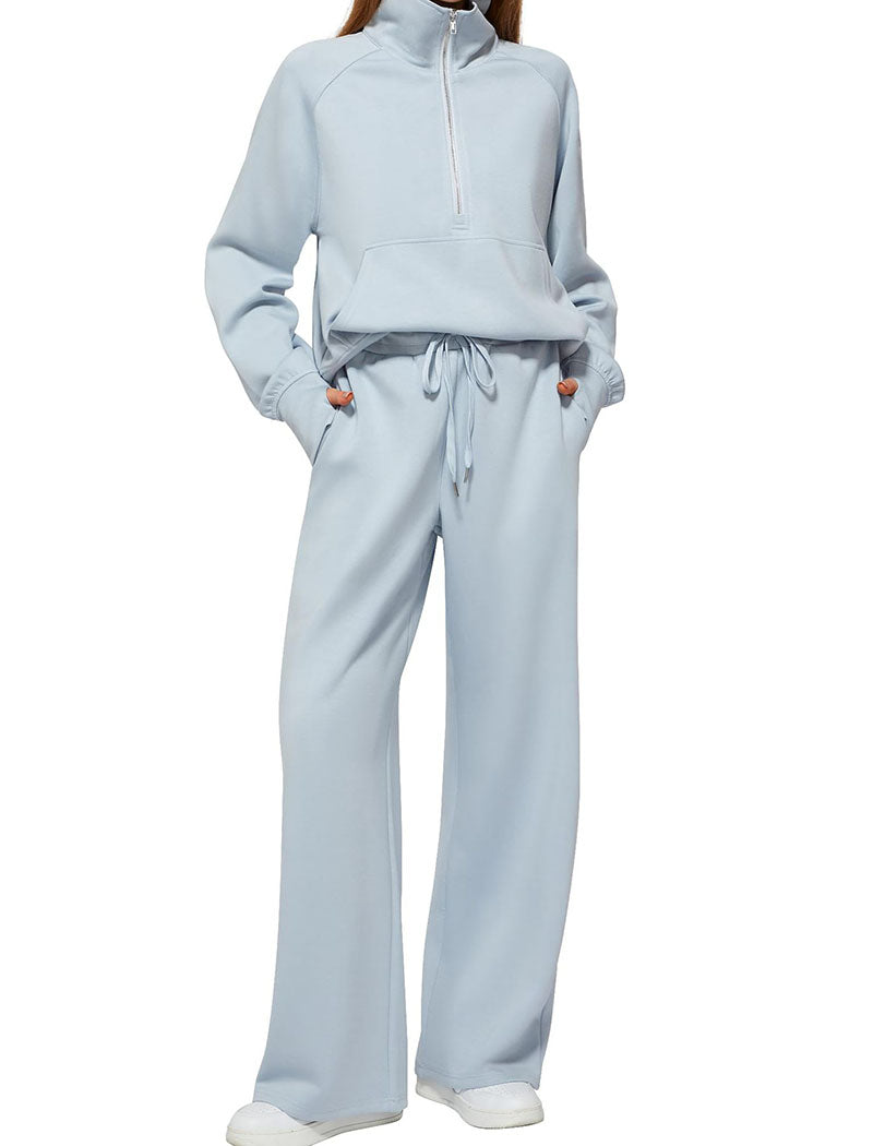High Neck Zip-Up Lounge Set